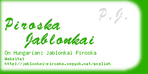 piroska jablonkai business card